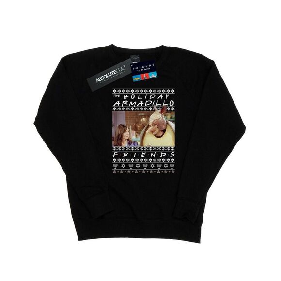 Friends Womens/Ladies Fair Isle Holiday Armadillo Sweatshirt / Black - Picture 1 of 3